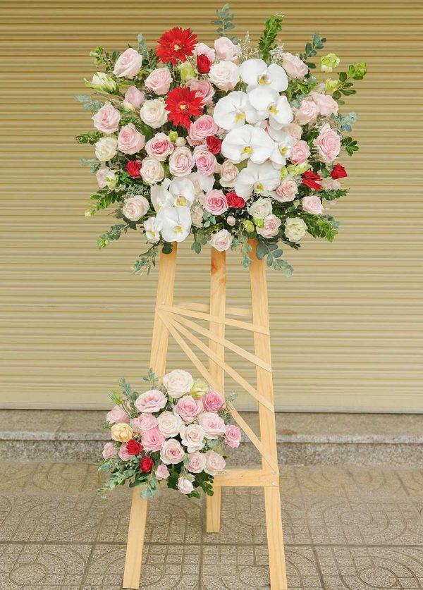 Kệ Hoa Chúc Mừng Khai Trương Đẹp – Tông Màu Trang Nhã