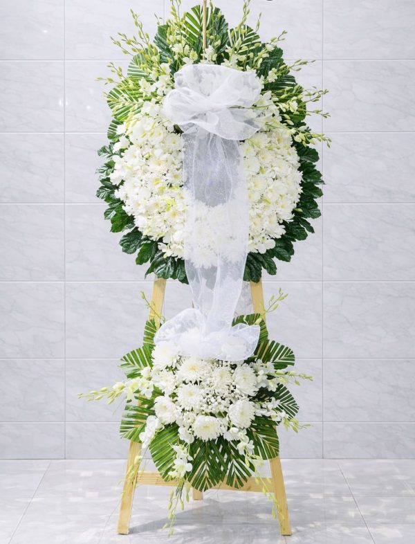 Lẵng Hoa Tang Lễ Nhẹ Nhàng Tôn Kính